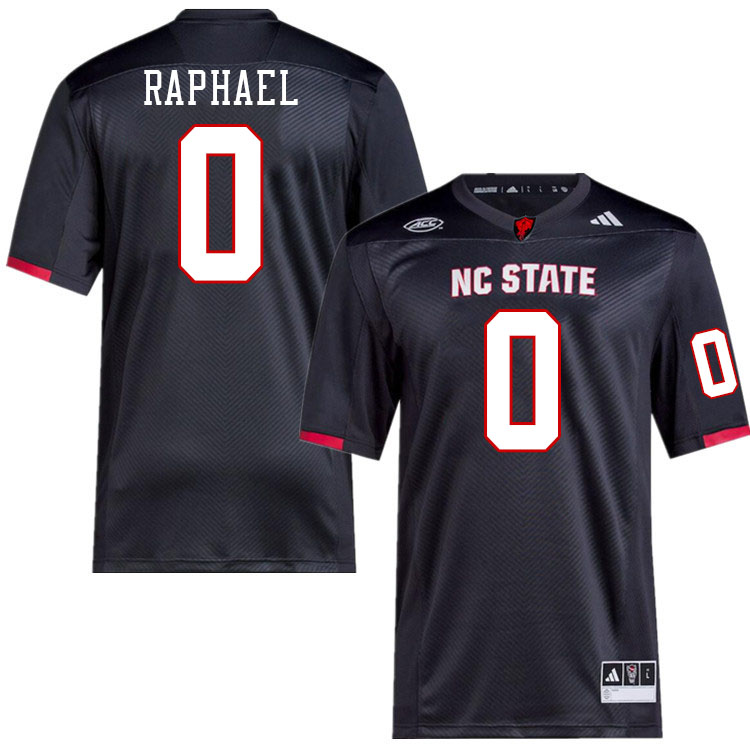 Men #0 Kendrick Raphael NC State Wolfpack College Football Jerseys Stitched-Black